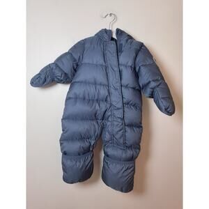 Miles the Label Hooded Puffer Quilted Bunting Size 6 Months Blue